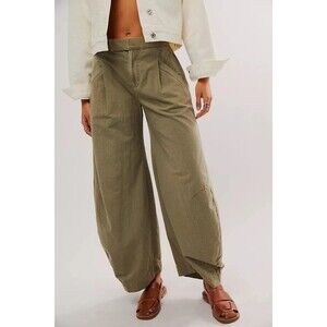 Free People Tegan Washed Barrel Trousers Pants Pleated High Waisted M NEW 282748